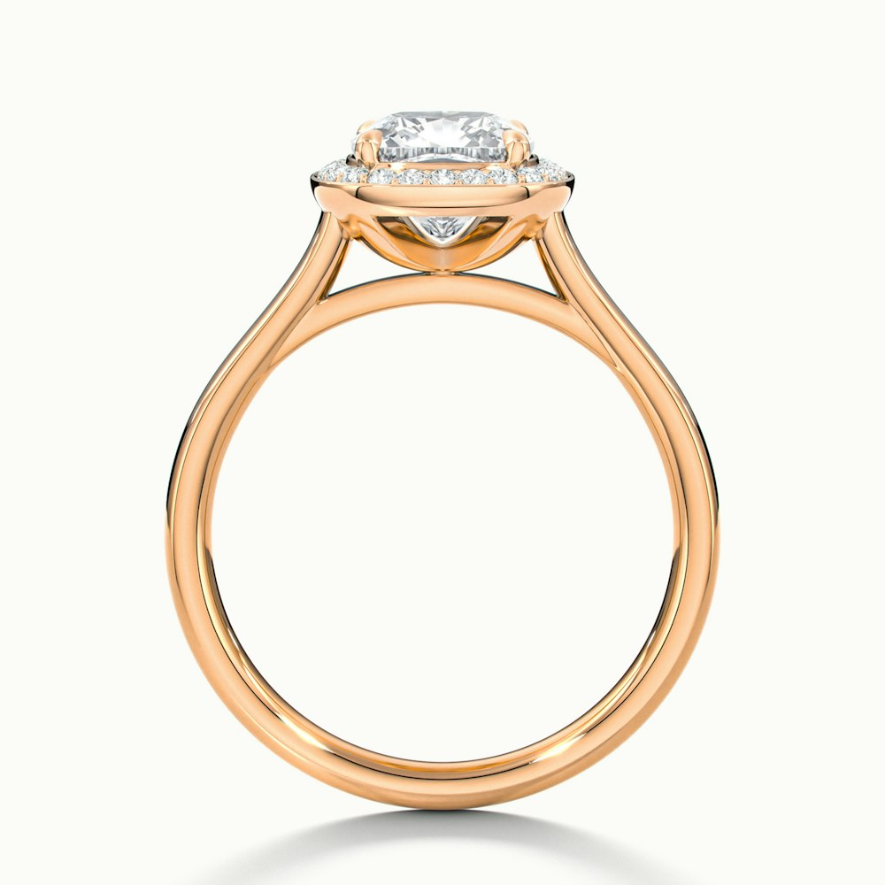 Dina 3.5 Carat Cushion Cut Halo Lab Grown Diamond Ring in 10k Rose Gold