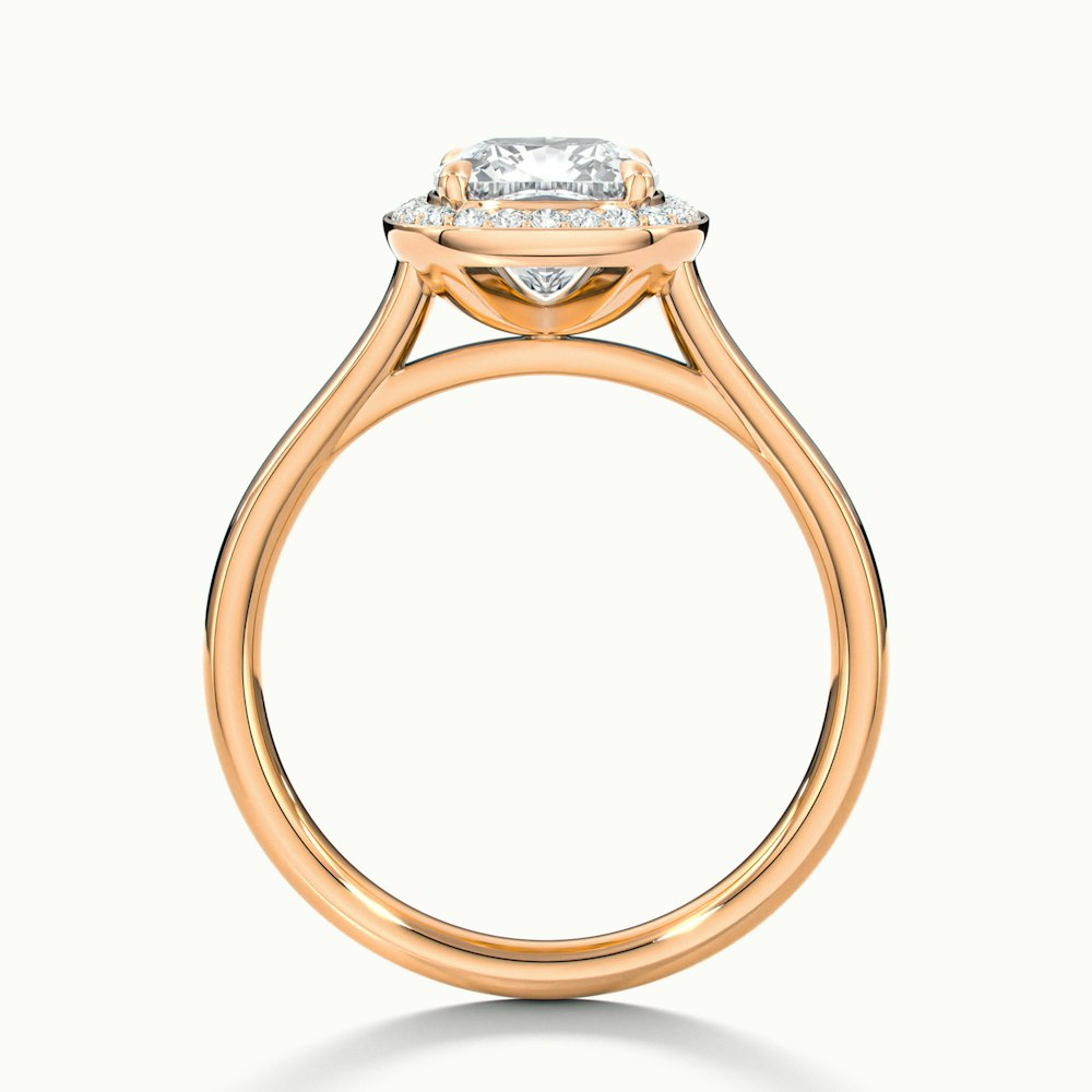 Jeri 4 Carat Cushion Cut Halo Moissanite Engagement Ring in 14k Rose Gold