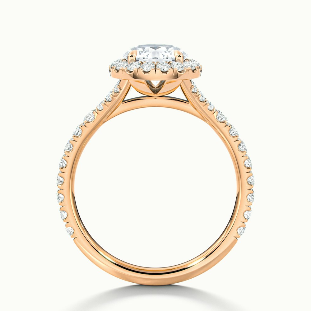 Erin 4.5 Carat Round Halo Scallop Moissanite Engagement Ring in 18k Rose Gold