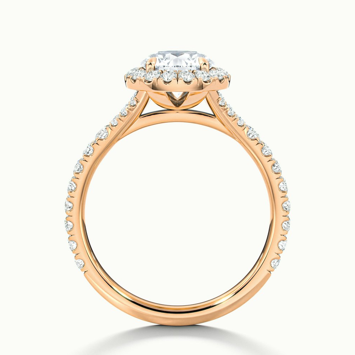 Erin 1.5 Carat Round Halo Scallop Moissanite Engagement Ring in 10k Rose Gold