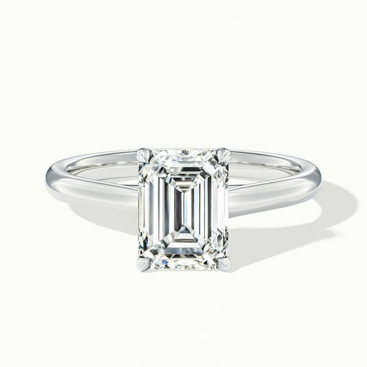 Ira 1.5 Carat Emerald Cut Solitaire Moissanite Engagement Ring in 14k White Gold