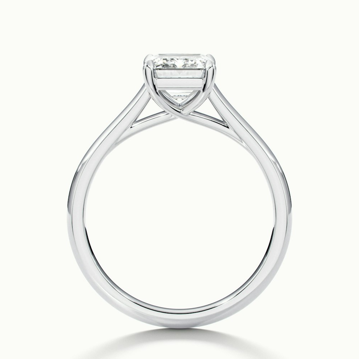 Ira 2.5 Carat Emerald Cut Solitaire Moissanite Engagement Ring in Platinum