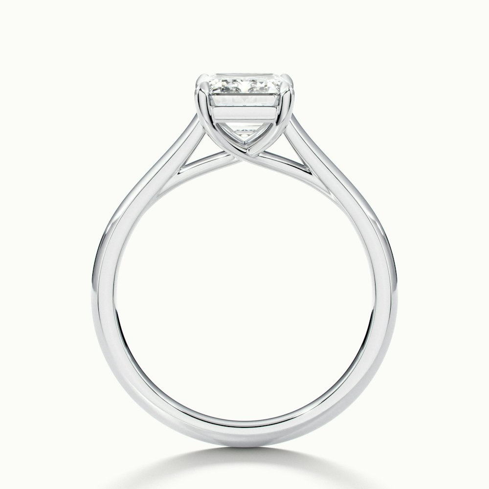 Hana 2.5 Carat Emerald Cut Solitaire Lab Grown Diamond Ring in 18k White Gold