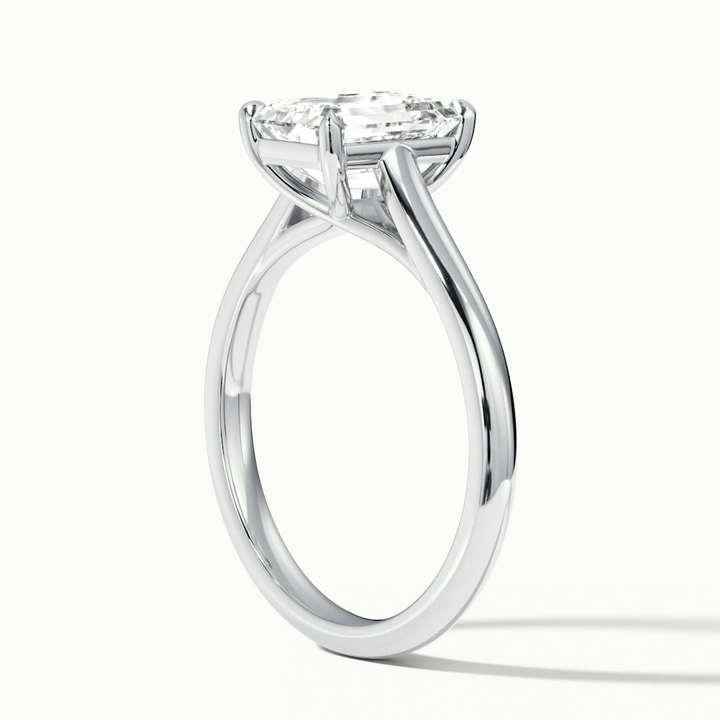 Ira 3.5 Carat Emerald Cut Solitaire Moissanite Engagement Ring in 10k White Gold