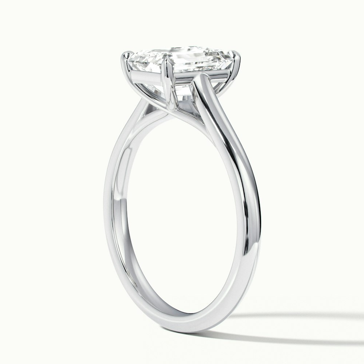 Ira 2.5 Carat Emerald Cut Solitaire Moissanite Engagement Ring in 10k White Gold