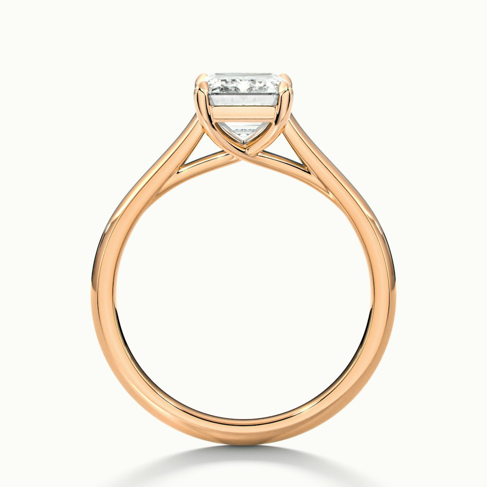 Hana 1 Carat Emerald Cut Solitaire Lab Grown Diamond Ring in 10k Rose Gold