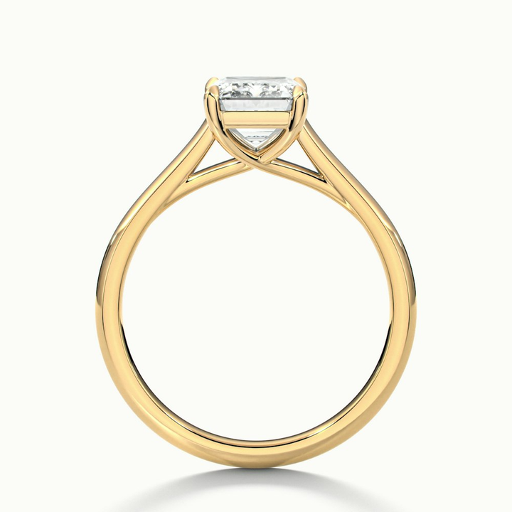Hana 1.5 Carat Emerald Cut Solitaire Lab Grown Diamond Ring in 18k Yellow Gold