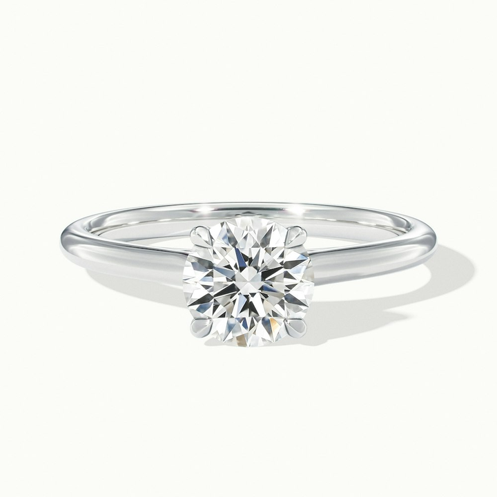 Iris 1.5 Carat Round Solitaire Lab Grown Diamond Ring in 14k White Gold