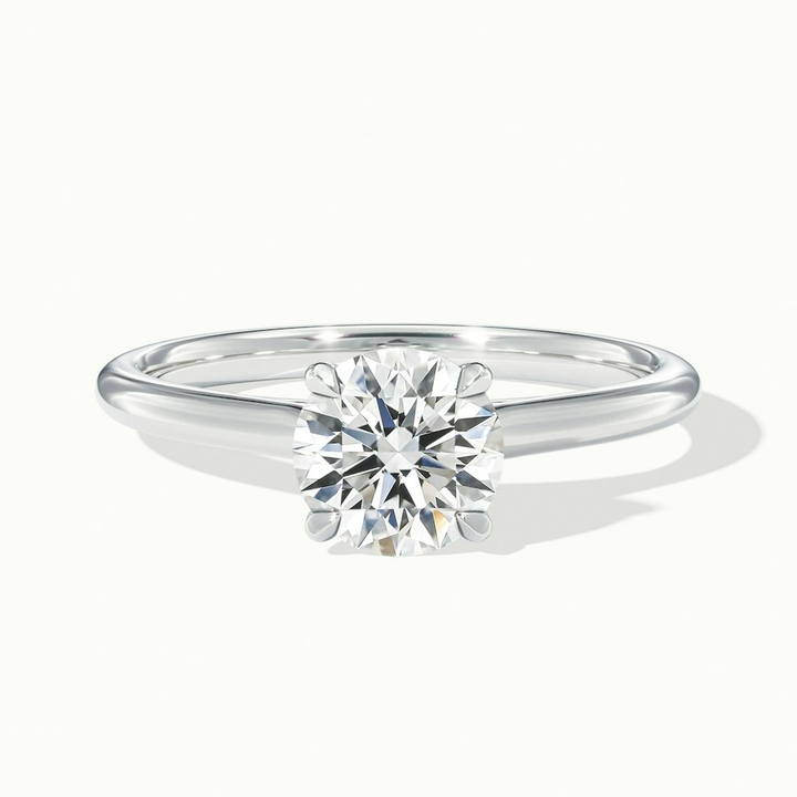Iara 5 Carat Round Solitaire Moissanite Engagement Ring in 10k White Gold