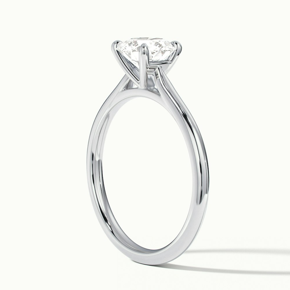 Iara 2 Carat Round Solitaire Moissanite Engagement Ring in Platinum