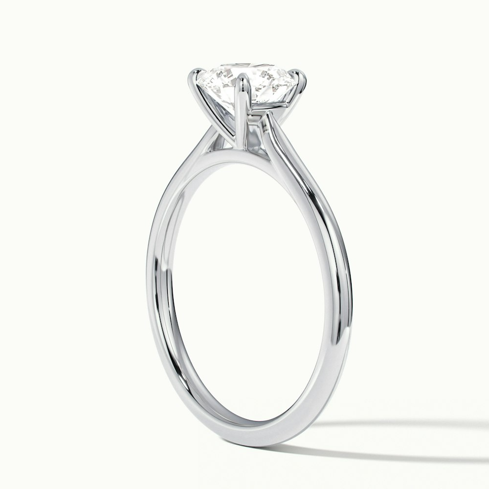 Iara 2 Carat Round Solitaire Moissanite Engagement Ring in 18k White Gold