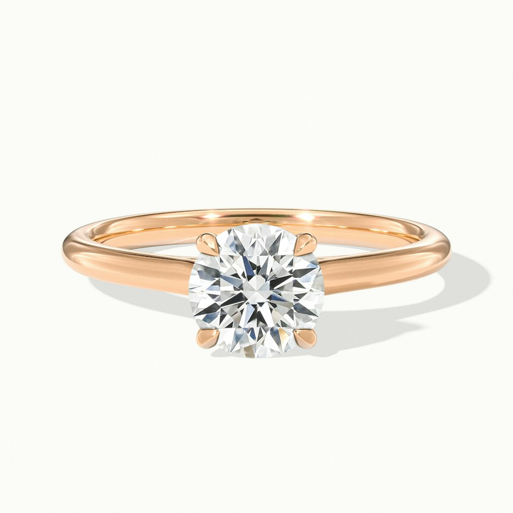 Iara 1.5 Carat Round Solitaire Moissanite Engagement Ring in 10k Rose Gold