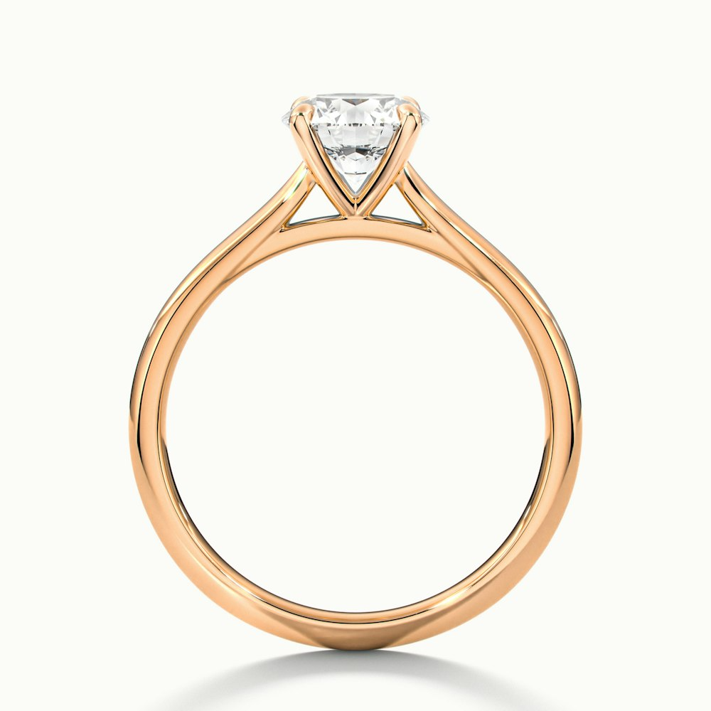 Iris 4 Carat Round Solitaire Lab Grown Diamond Ring in 10k Rose Gold