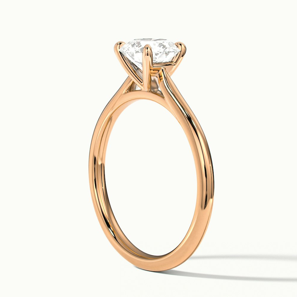 Iris 1.5 Carat Round Solitaire Lab Grown Diamond Ring in 10k Rose Gold