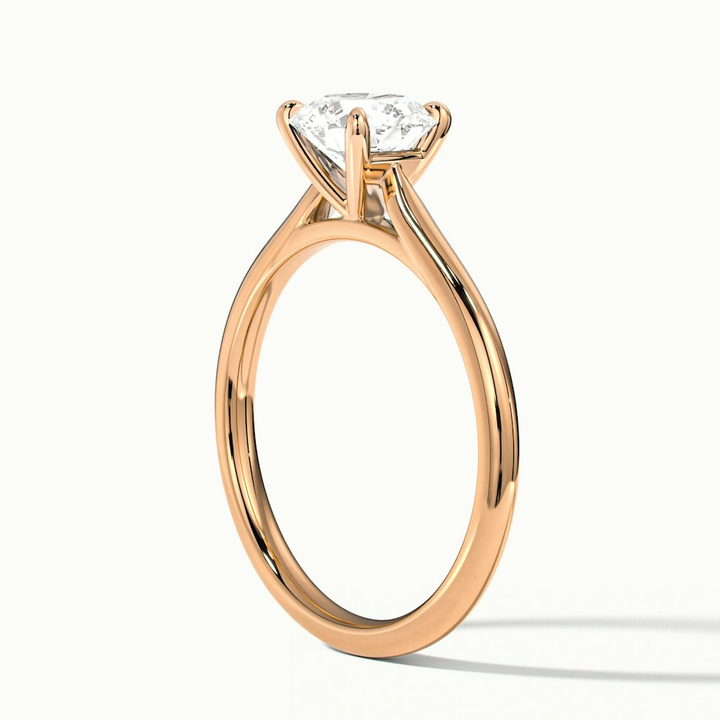 Iara 3 Carat Round Solitaire Moissanite Engagement Ring in 14k Rose Gold