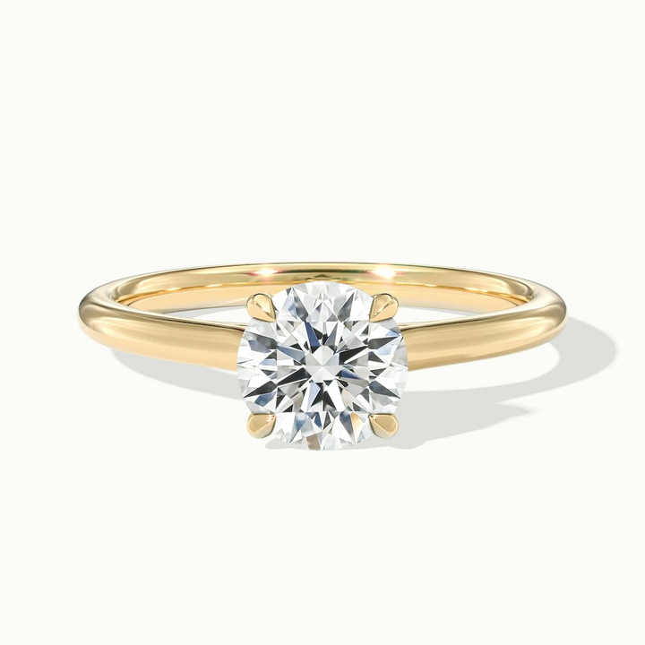 Iris 5 Carat Round Solitaire Lab Grown Diamond Ring in 18k Yellow Gold