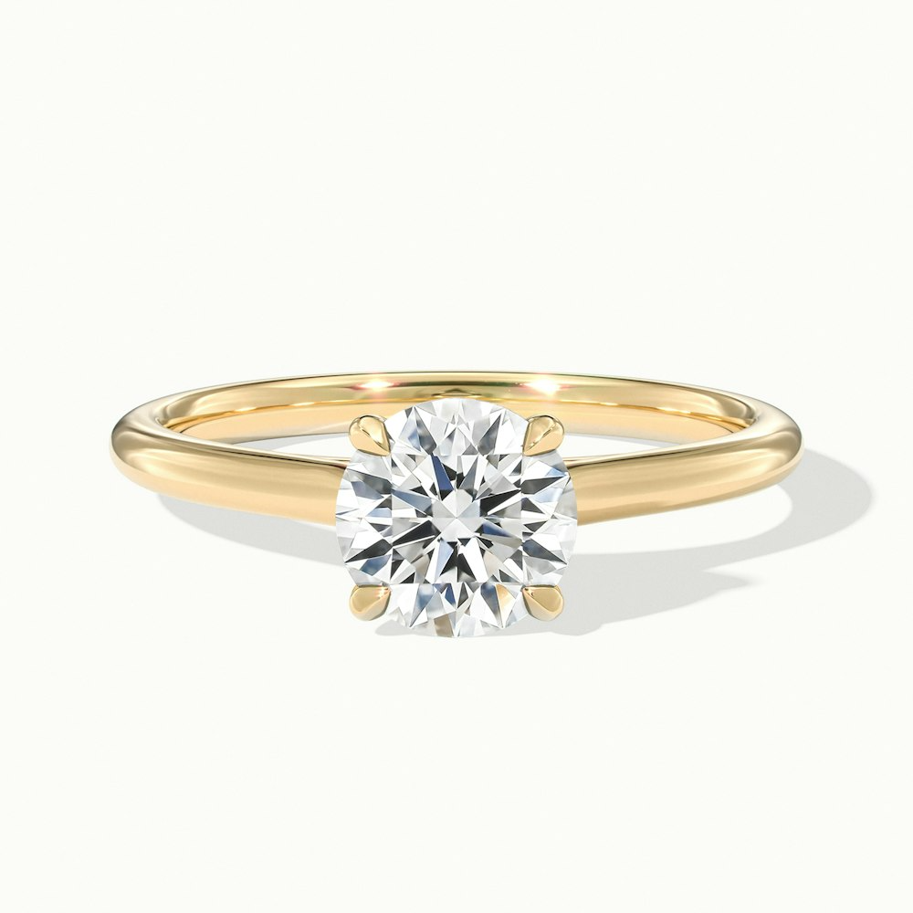 Iara 2.5 Carat Round Solitaire Moissanite Engagement Ring in 18k Yellow Gold