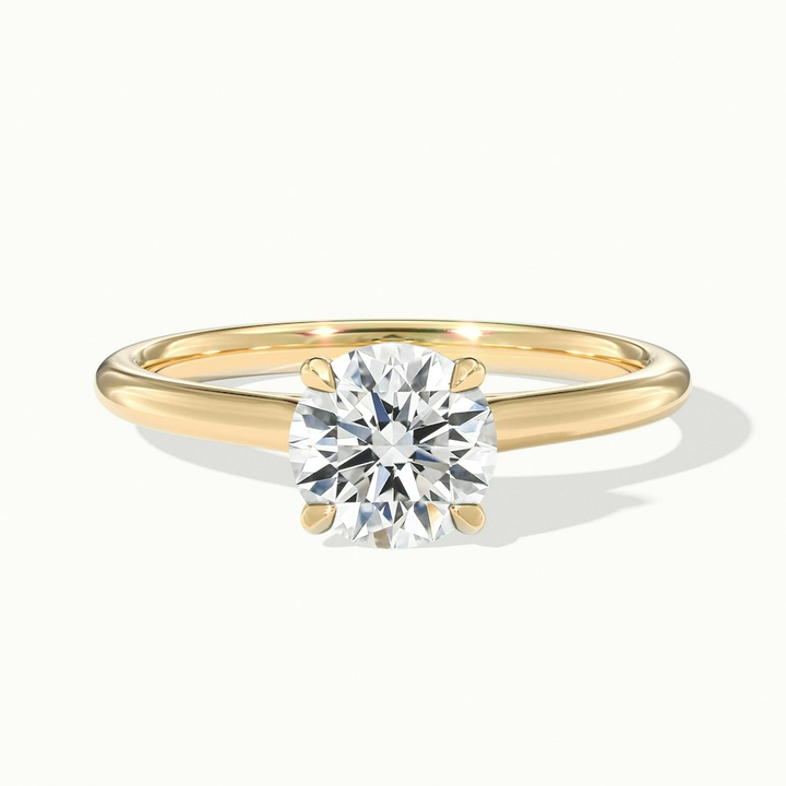 Iara 1.5 Carat Round Solitaire Moissanite Engagement Ring in 18k Yellow Gold