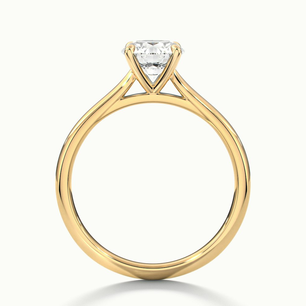 Iara 2 Carat Round Solitaire Moissanite Engagement Ring in 18k Yellow Gold