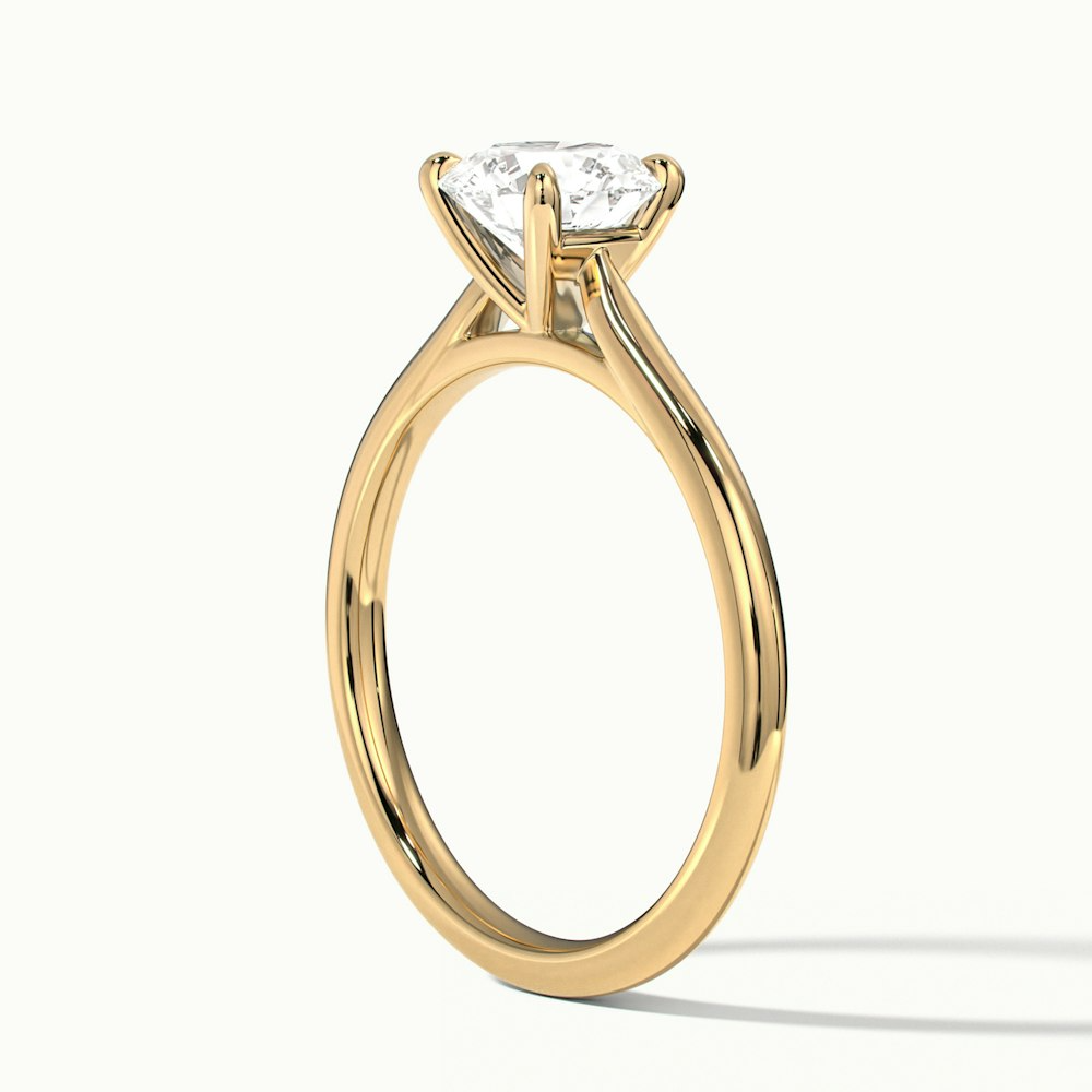 Iara 3 Carat Round Solitaire Moissanite Engagement Ring in 18k Yellow Gold