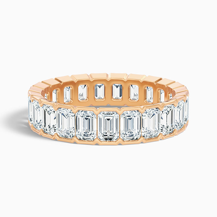 Rhiann Emerald Cut Full Eternity Half Bezel Lab Diamond Wedding Band