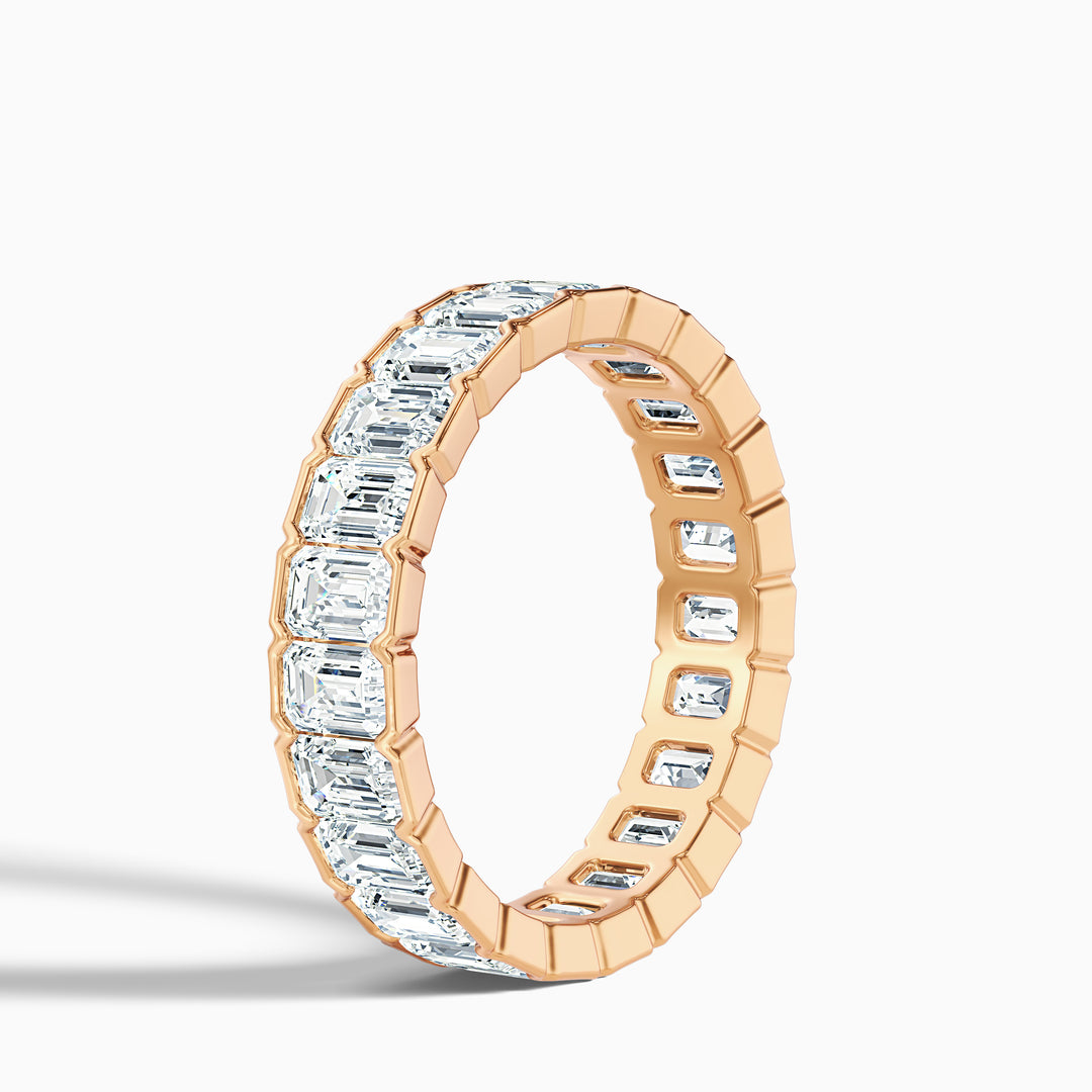 Rhiann Emerald Cut Full Eternity Half Bezel Lab Diamond Wedding Band