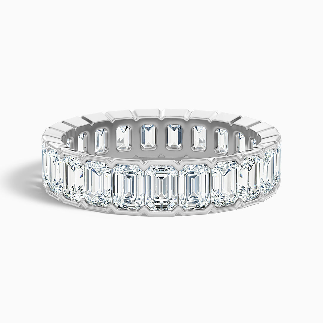 Rhiann Emerald Cut Full Eternity Half Bezel Lab Diamond Wedding Band