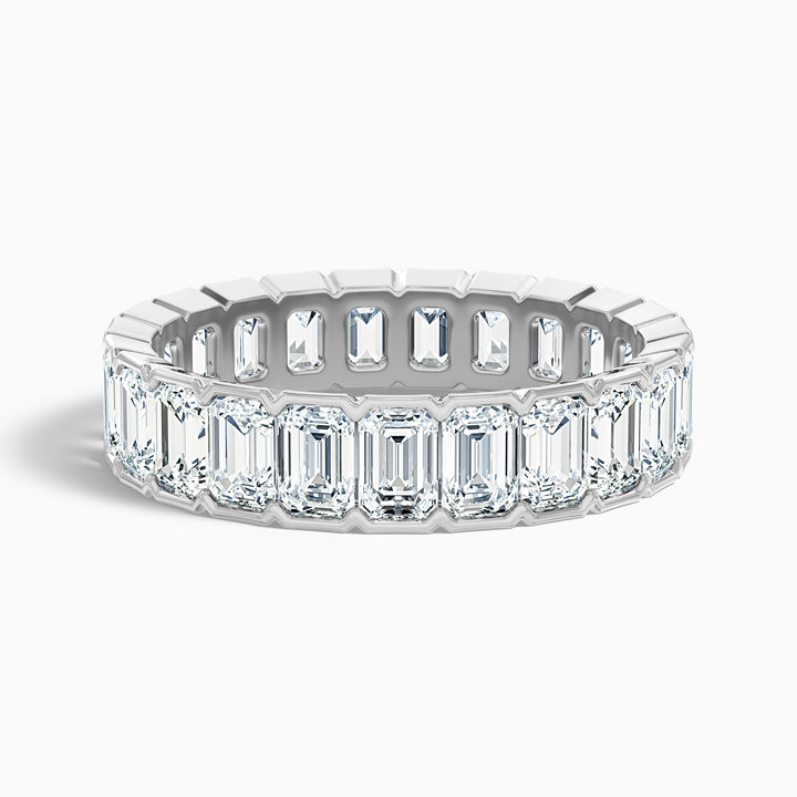 Rhiann Emerald Cut Full Eternity Half Bezel Lab Diamond Wedding Band