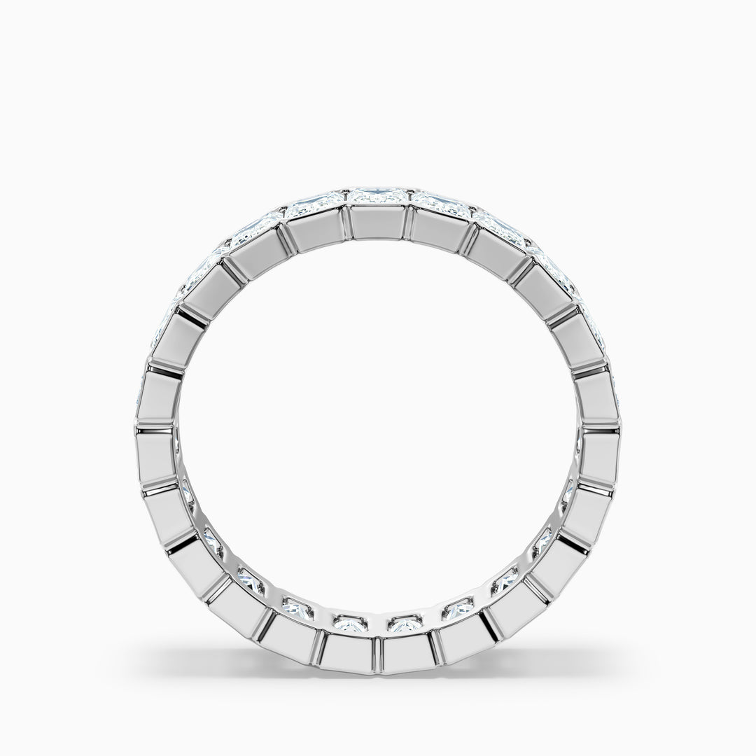 Rhiann Emerald Cut Full Eternity Half Bezel Lab Diamond Wedding Band
