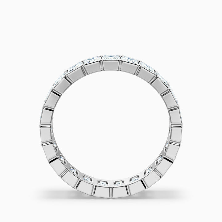 Rhiann Emerald Cut Full Eternity Half Bezel Lab Diamond Wedding Band