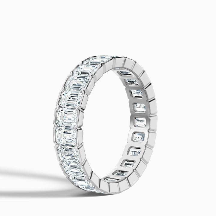 Rhiann Emerald Cut Full Eternity Half Bezel Lab Diamond Wedding Band