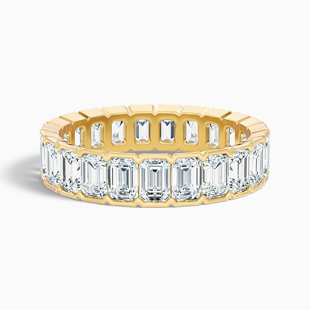Rhiann Emerald Cut Full Eternity Half Bezel Lab Diamond Wedding Band