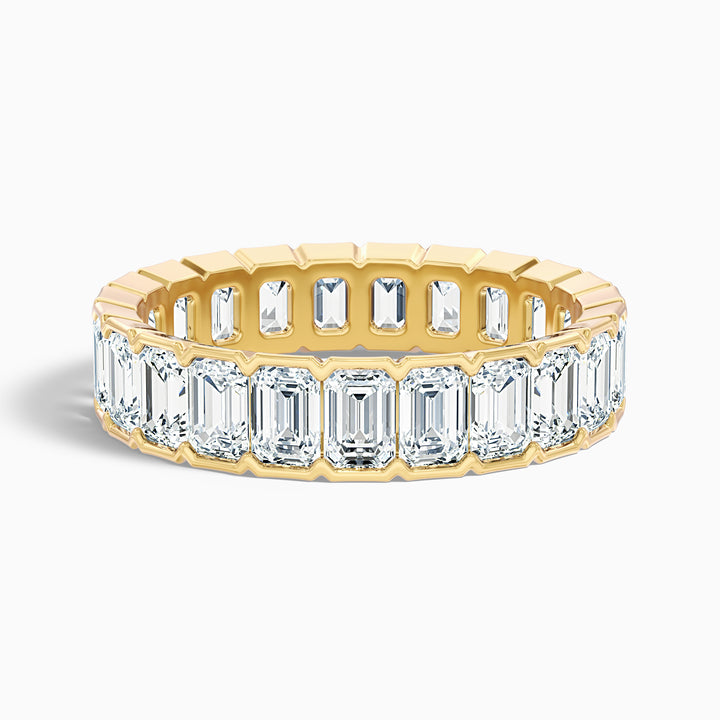 Rhiann Emerald Cut Full Eternity Half Bezel Lab Diamond Wedding Band