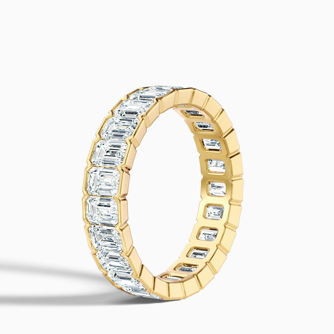 Rhiann Emerald Cut Full Eternity Half Bezel Lab Diamond Wedding Band