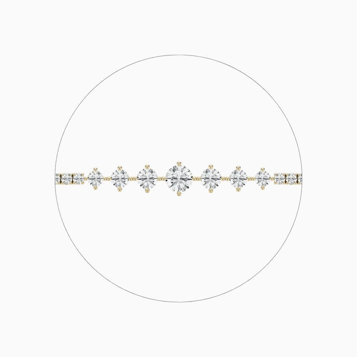 Daisy Round Cut Lab Grown Diamond Intricate Tennis Bracelet