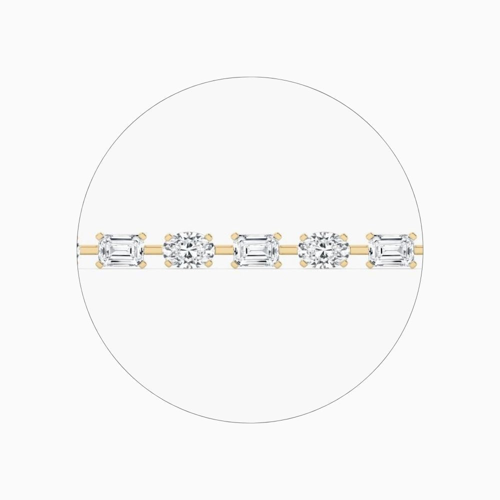 Stella Emerald And Oval Cut Lab Grown Diamond Tennis Bracelet