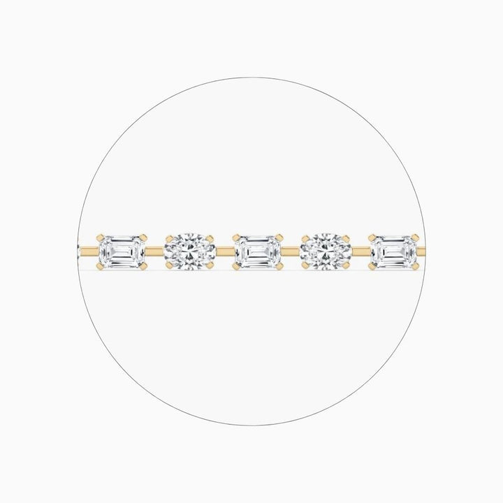 Stella Emerald And Oval Cut Lab Grown Diamond Tennis Bracelet
