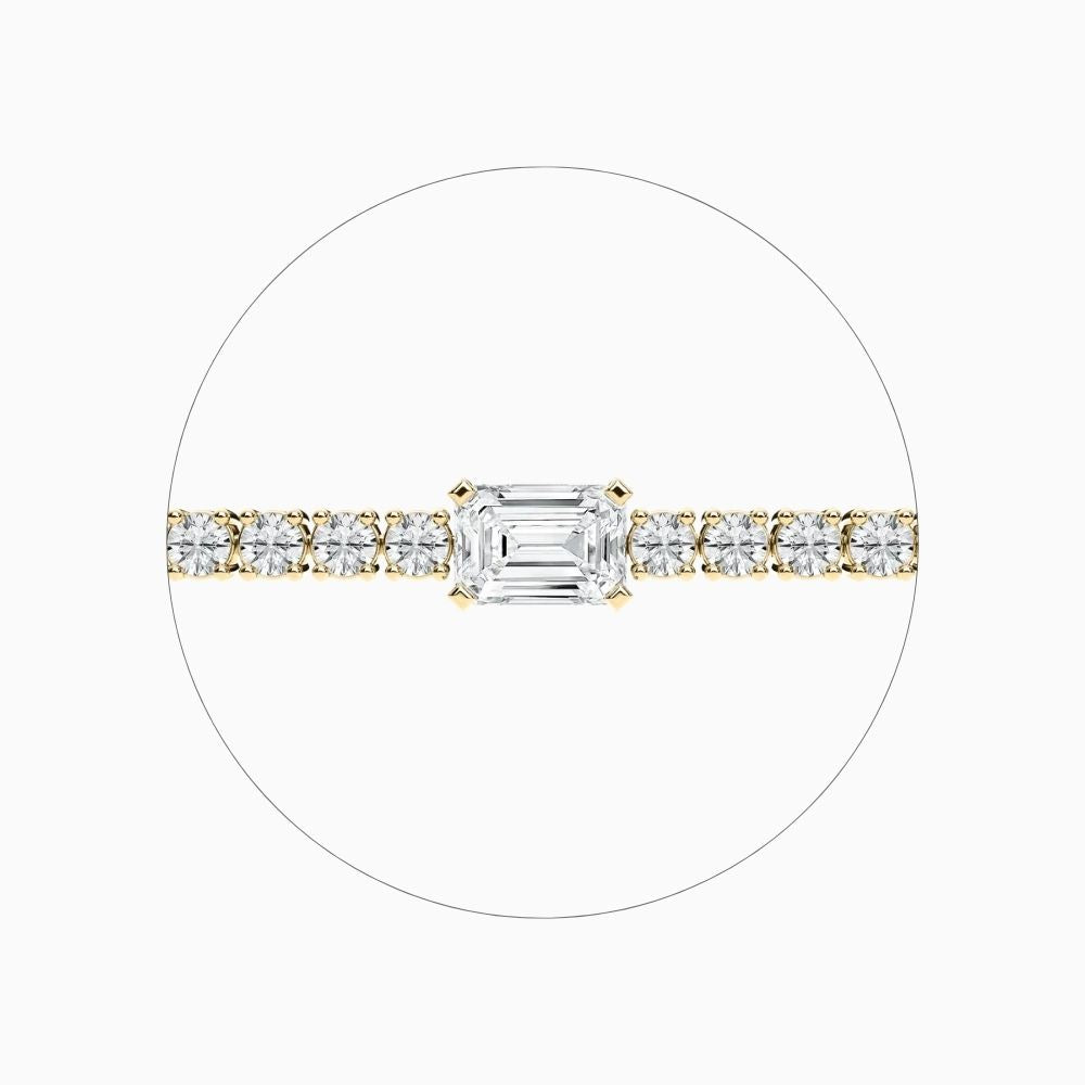 Ellie Round And Emerald Lab Grown Diamond Ingrid Tennis Bracelet