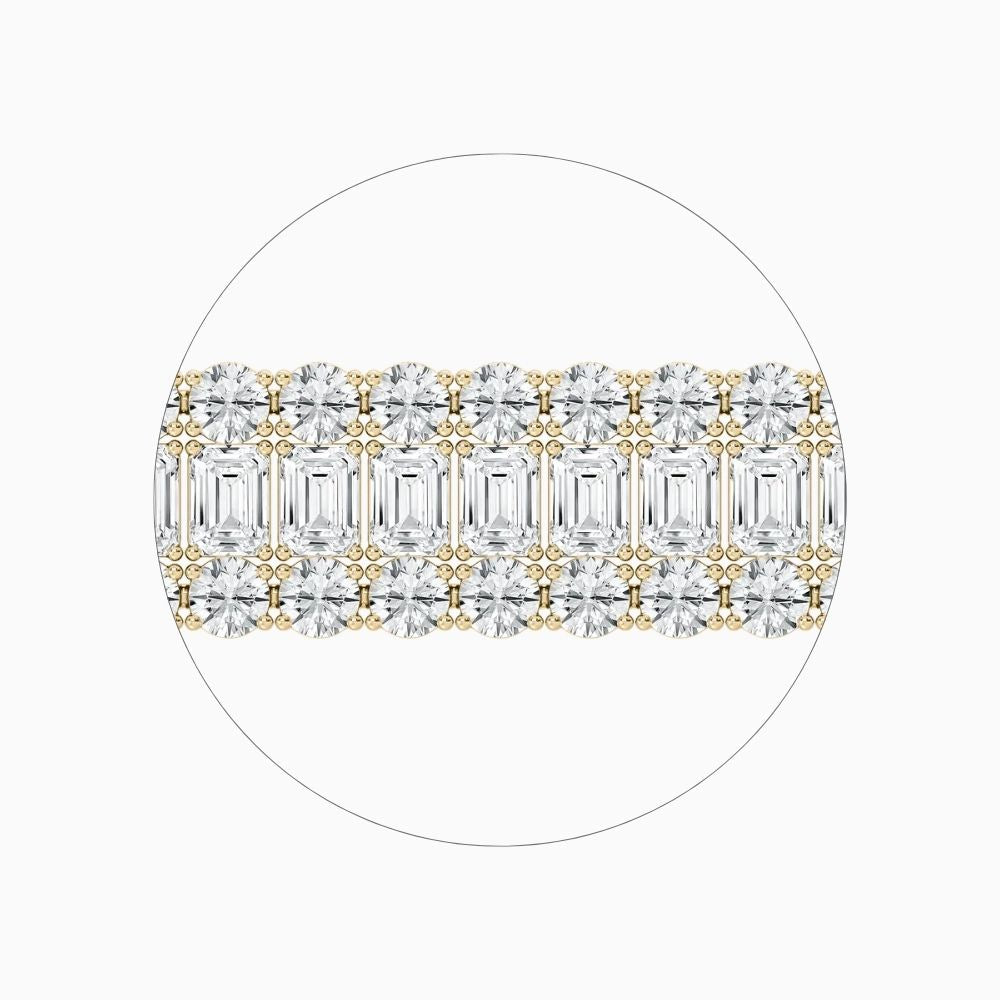 Dylan Emerald And Round Diamond Concentric Tennis Bracelet