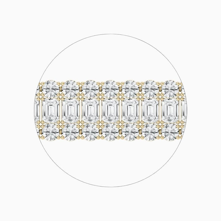 Dylan Emerald And Round Diamond Concentric Tennis Bracelet