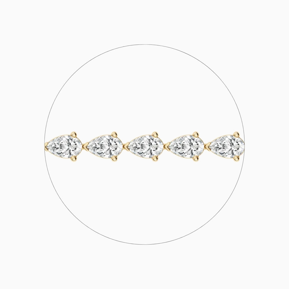 Gianna Pear Cut Lab Grown Diamond Curved Tennis Bracelet