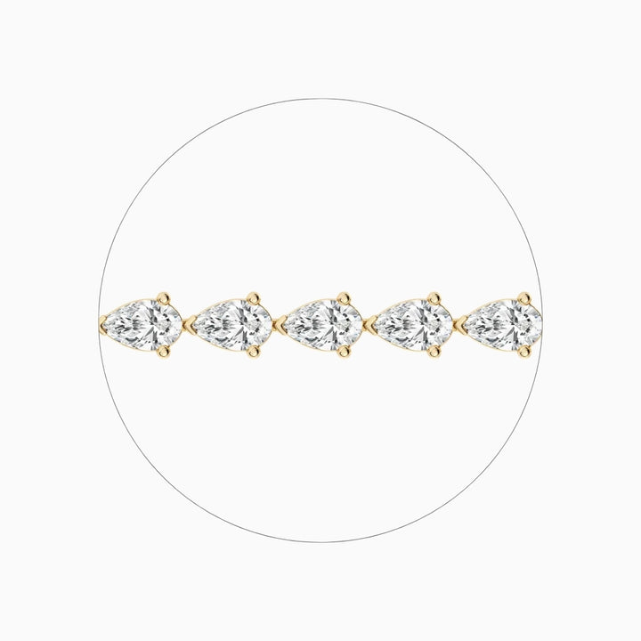 Gianna Pear Cut Lab Grown Diamond Curved Tennis Bracelet