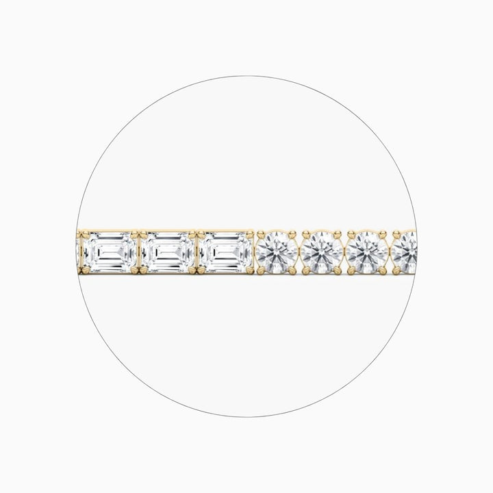 Josie Round And Emerald Lab Grown Diamond Tennis Bracelet
