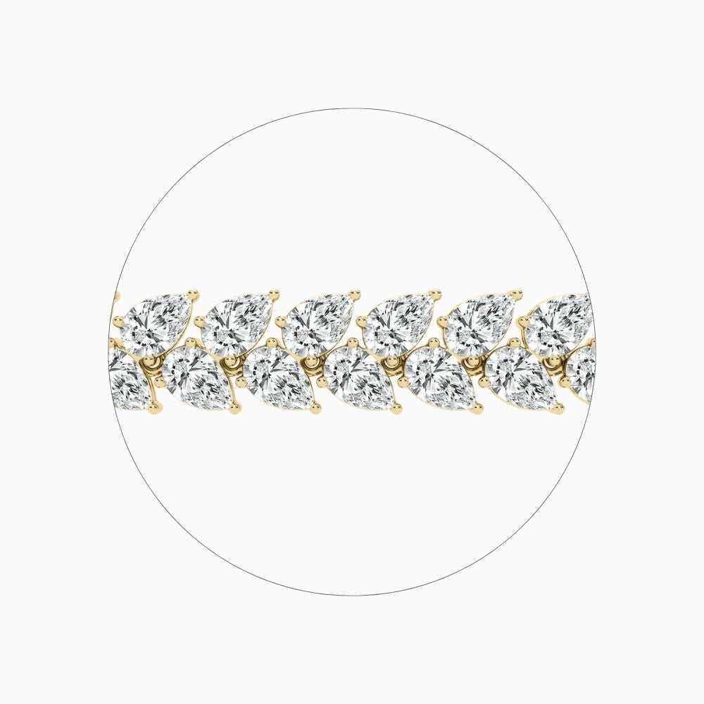 Skyla 20 Carat Pear Double Row Lab Grown Diamond Alternate Set Tennis Bracelet
