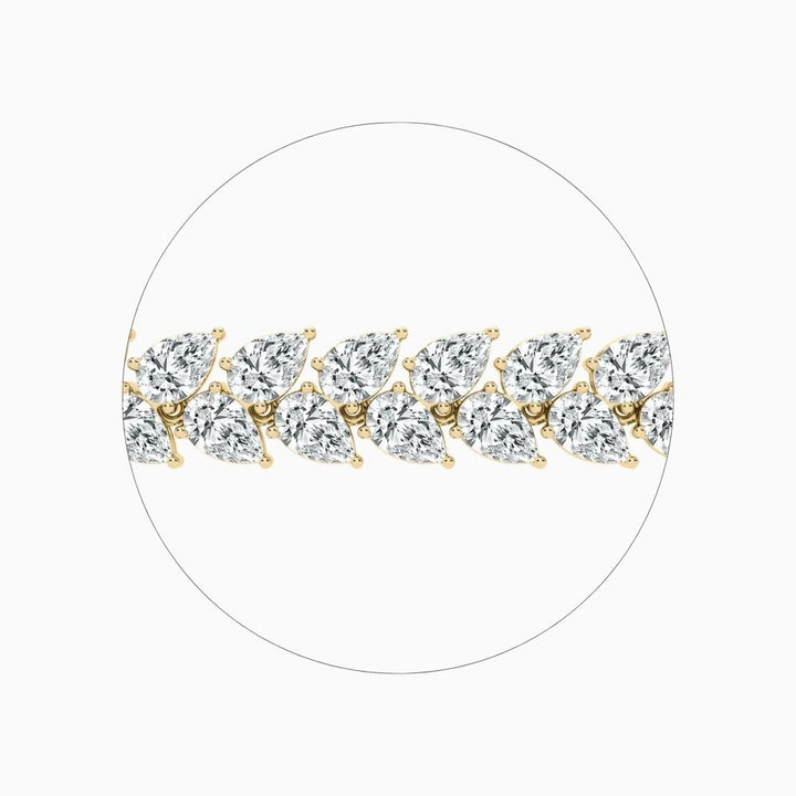 Skyla 20 Carat Pear Double Row Lab Grown Diamond Alternate Set Tennis Bracelet