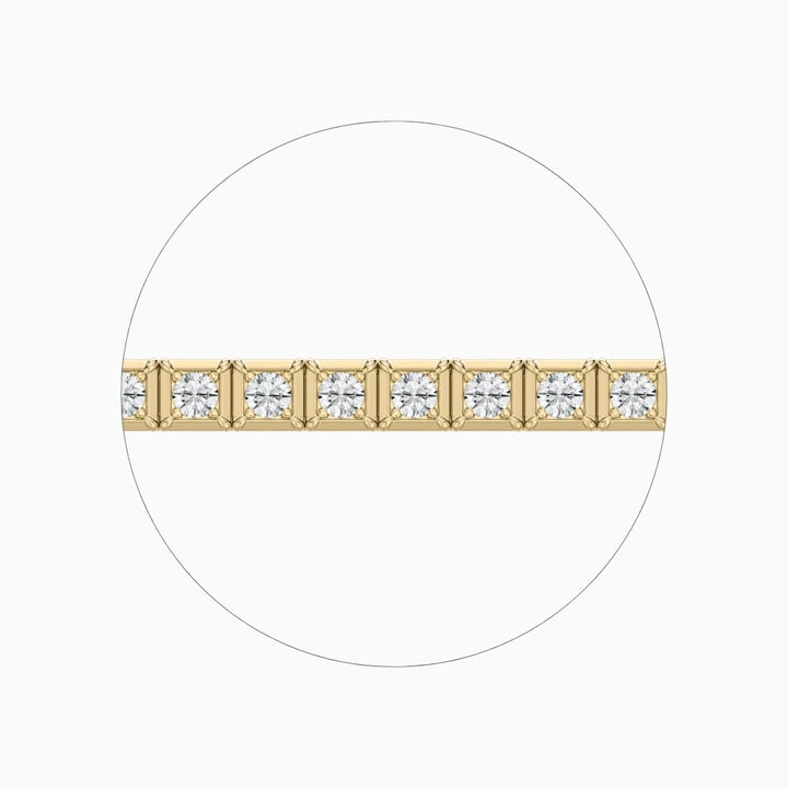 Cindy Round Cut Lab Grown Diamond Tennis Bracelet in Metal Prong Setting