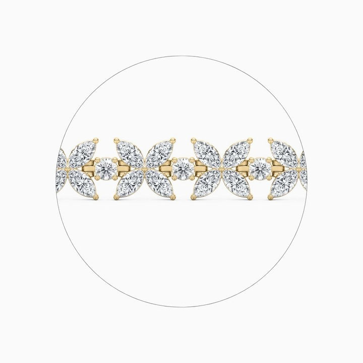 Jamie Marquise And Round Lab Grown Diamond Tennis Bracelet
