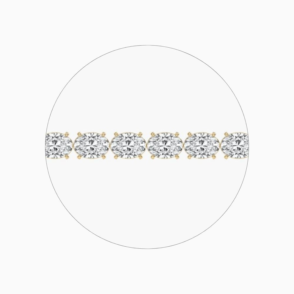 Dalia 34 Carat Oval Cut Lab Grown Diamonds Tennis Bracelet