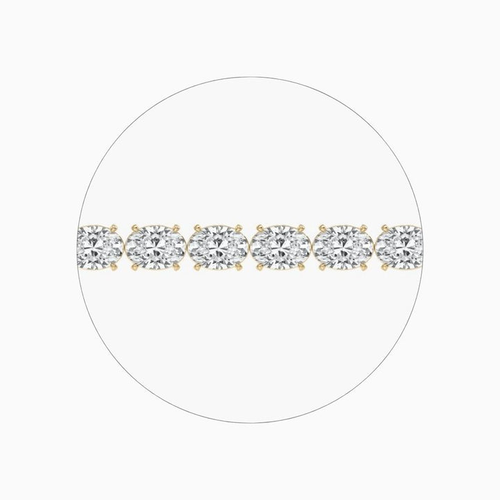 Dalia 34 Carat Oval Cut Lab Grown Diamonds Tennis Bracelet