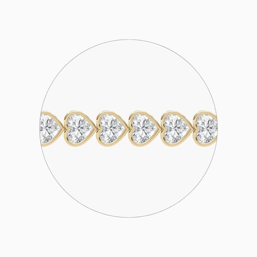 Wendy 23 Carat Heart Shaped Lab Grown Diamonds Tennis Bracelet